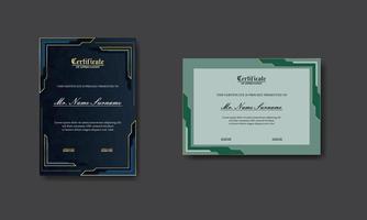 conjunto moderno y elegante de diseño de certificado de premio vector