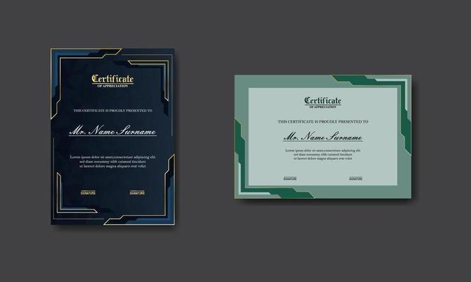 modern and elegant set of award certificate design