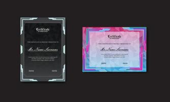 conjunto moderno y elegante de diseño de certificado de premio vector