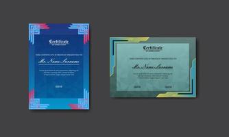 conjunto moderno y elegante de diseño de certificado de premio vector