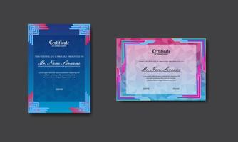 conjunto moderno y elegante de diseño de certificado de premio vector