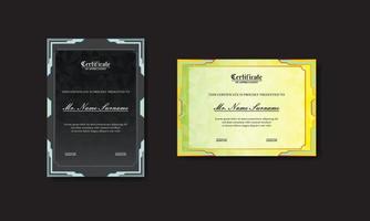 conjunto moderno y elegante de diseño de certificado de premio vector