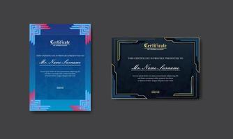 conjunto moderno y elegante de diseño de certificado de premio vector