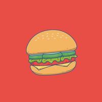 hamburguesa hamburguesa comida rápida ilustración vector