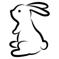 Easter rabbit line art. vector