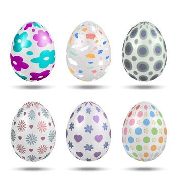 Realistic pattern easter eggs set. vector