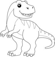 tiranosaurio para colorear página aislada para niños vector