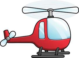 Helicopter Cartoon Clipart Colored Illustration vector