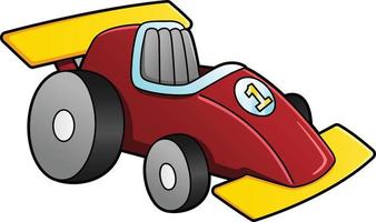 Race Car Cartoon Clipart Colored Illustration vector