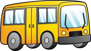 Bus Cartoon Clipart Colored Illustration vector