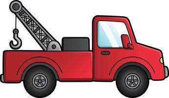 Tow Truck Cartoon Clipart Colored Illustration vector