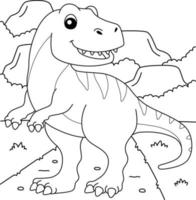 tiranosaurio para colorear para niños vector