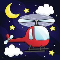 Helicopter Cartoon Colored Vehicle Illustration vector