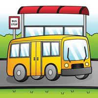 Bus Cartoon Colored Vehicle Illustration