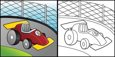 Race Car Coloring Page Vehicle Illustration vector