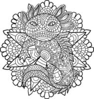Axolotl Mandala Coloring Pages for Adults vector