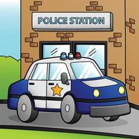 Police Car Cartoon Colored Vehicle Illustration vector