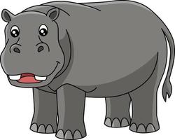 Hippo Cartoon Colored Clipart Illustration vector