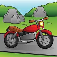 Motorcycle Cartoon Colored Vehicle Illustration vector