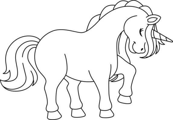 Unicorn Coloring Page Vector Art, Icons, and Graphics for Free Download