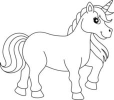 Unicorn Walking On The Rainbow Coloring Page vector