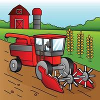 Combine Harvester Cartoon Vehicle Illustration vector