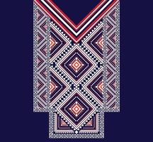 bordado de escote étnico, geométrico, tribal, oriental, tradicional, diseño de collar para mujeres de moda vector