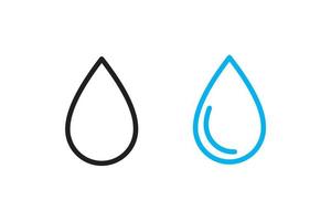 conjunto de iconos de gota de agua azul vectorial. colección de formas de logotipo de gota plana