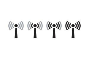 Set of vector wireless wifi icons isolated on white background