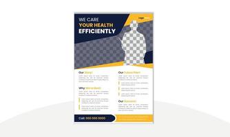 Healthcare flyer design template Medical business promotional flyer or brochure cover design template Trendy medical banners and posters. vector