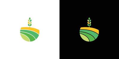 diseño de logotipo de ilustración de arroz atractivo y colorido vector