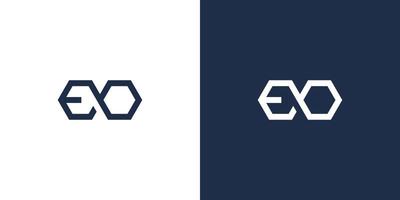 Unique and modern initial letter EXO logo design vector