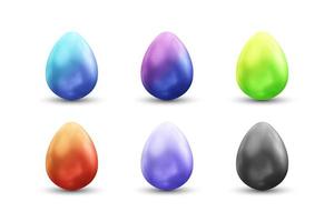 huevos coloridos realistas conjunto ilustración vectorial 3d vector