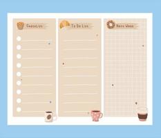 Coffee Checklist Template. To do list Checklist Printable. To Do List Digital Download. Pro Vector Download. Stationery Bundle Set.