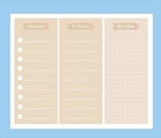 Checklist To Do List Next Week Brown. Planner Inserts Brown Aesthetic. Planner Digital Download Insert. Pro Vector Editable Planner Template.