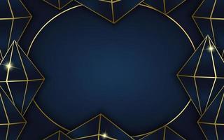 dark blue overlap layers with gold line vector