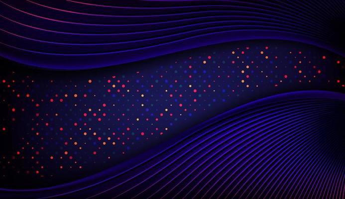 Wavy gradient color on textured background. modern concept with light glitter halftone . for business design space on for text - vector