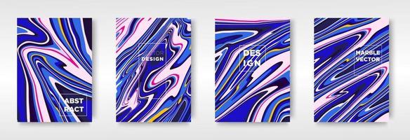 Trendy cover set Liquid marble texture modern design. mix of color marble texture used for design business - vector