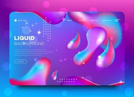 abstract Landing page template with liquid shapes effects vector