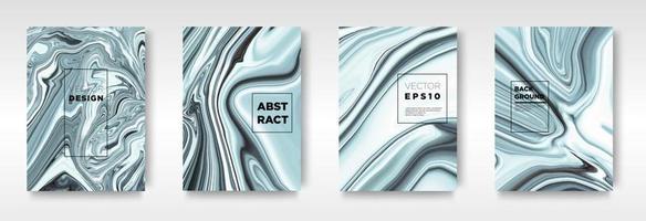 Trendy cover set Liquid marble texture modern design. mix of color marble texture used for design business - vector