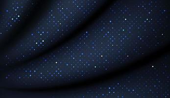 trendy Black paper background. Abstract realistic layered decoration textured with blue halftone pattern or glitter vector eps10