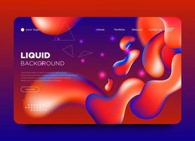 abstract Landing page template with liquid shapes effects vector