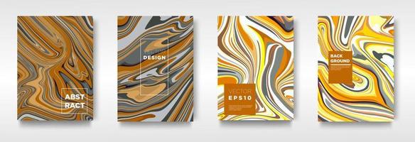 Trendy cover set Liquid marble texture modern design. mix of color marble texture used for design business - vector