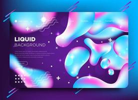 abstract Landing page template with liquid shapes effects vector