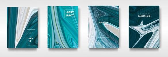 Trendy cover set Liquid marble texture modern design. mix of color marble texture used for design business - vector