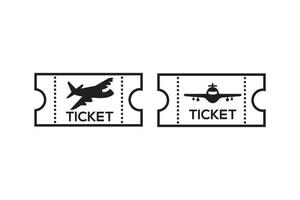 Vector Plane ticket. Simple flat line art style