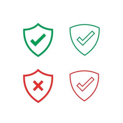 Shield icon. Shield with a checkmark in the middle Protection icon concept