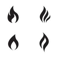 Fire flames, set vector icons