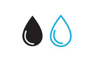 Vector blue water drop icon set. Flat droplet logo shapes collection