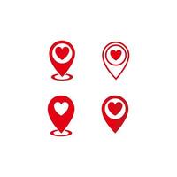 Set of Heart icon vector illustration template. Heart icon design collection. Love vector design isolated on white background. Love vector icon flat design for website, symbol, logo, sign, app, UI.